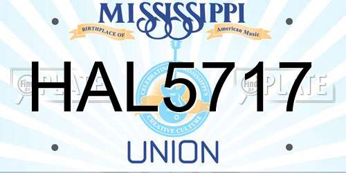 HAL5717 Mississippi License Plate