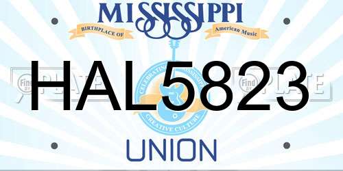 HAL5823 Mississippi License Plate