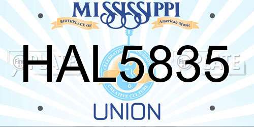 HAL5835 Mississippi License Plate
