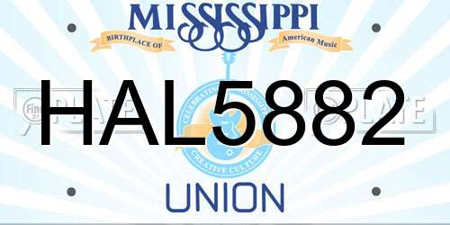 HAL5882 Mississippi License Plate