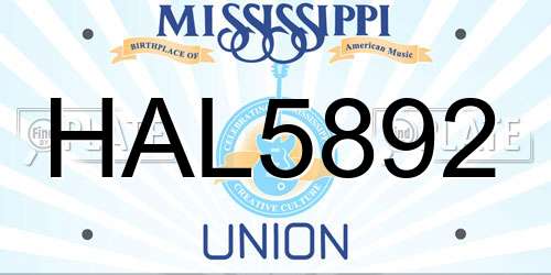 HAL5892 Mississippi License Plate