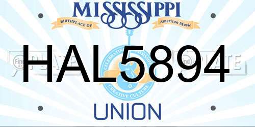 HAL5894 Mississippi License Plate