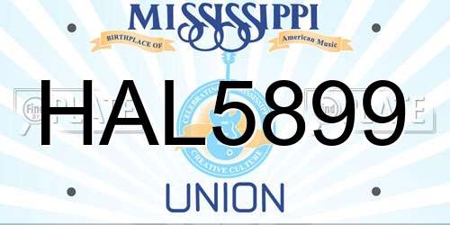 HAL5899 Mississippi License Plate