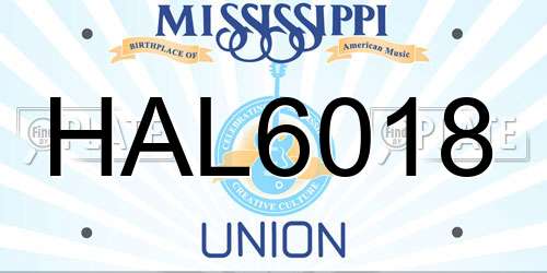 HAL6018 Mississippi License Plate