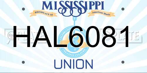 HAL6081 Mississippi License Plate