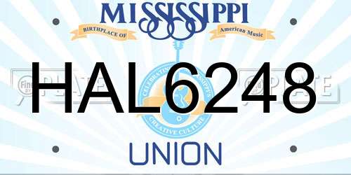 HAL6248 Mississippi License Plate