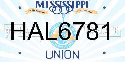 HAL6781 Mississippi License Plate
