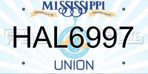 HAL6997 Mississippi License Plate
