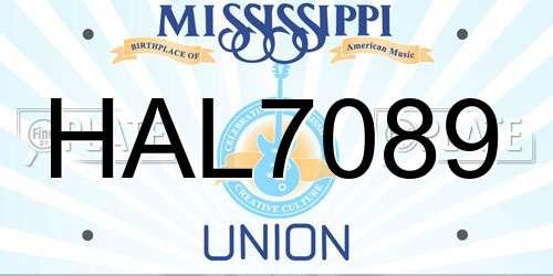 HAL7089 Mississippi License Plate