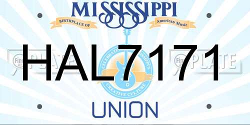 HAL7171 Mississippi License Plate