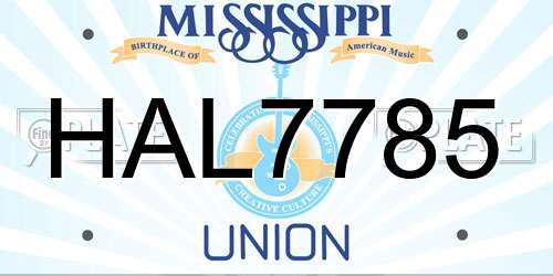 HAL7785 Mississippi License Plate