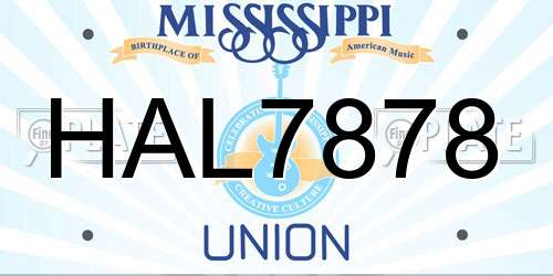 HAL7878 Mississippi License Plate