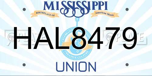HAL8479 Mississippi License Plate