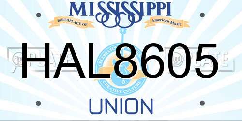 HAL8605 Mississippi License Plate