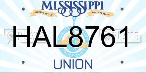 HAL8761 Mississippi License Plate