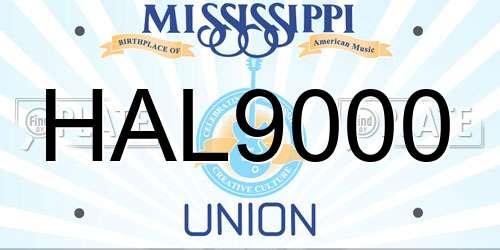 HAL9000 Mississippi License Plate