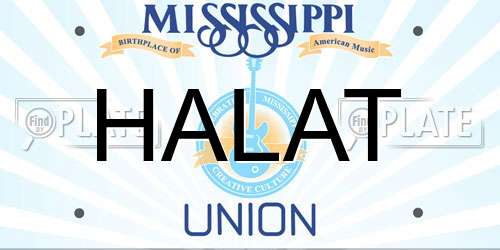 HALAT Mississippi License Plate