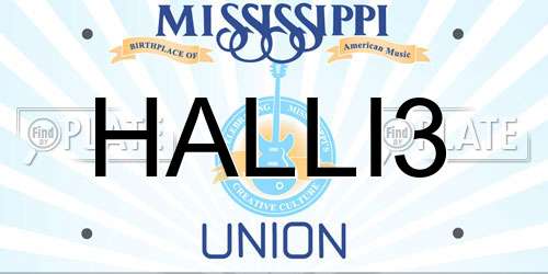 HALLI3 Mississippi License Plate