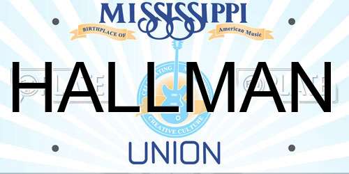 HALLMAN Mississippi License Plate