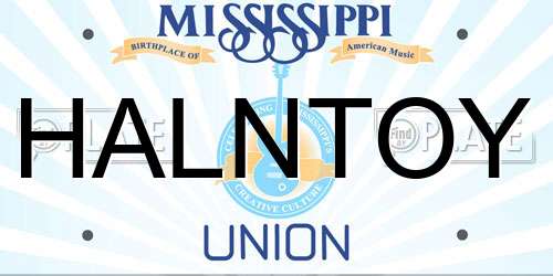 HALNTOY Mississippi License Plate