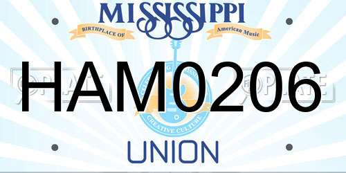 HAM0206 Mississippi License Plate