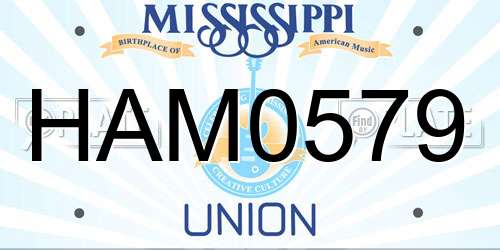 HAM0579 Mississippi License Plate