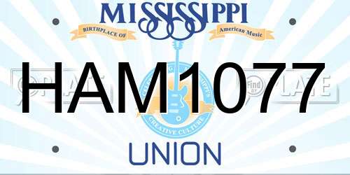 HAM1077 Mississippi License Plate