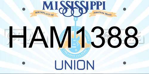 HAM1388 Mississippi License Plate
