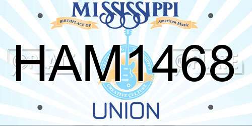 HAM1468 Mississippi License Plate