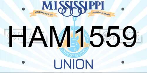 HAM1559 Mississippi License Plate