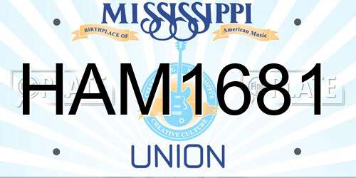 HAM1681 Mississippi License Plate