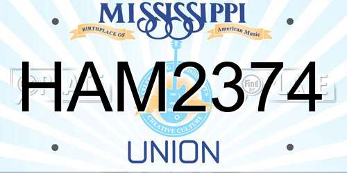 HAM2374 Mississippi License Plate