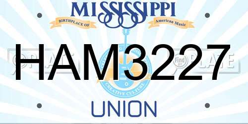 HAM3227 Mississippi License Plate