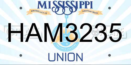 HAM3235 Mississippi License Plate