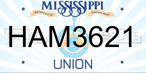 HAM3621 Mississippi License Plate