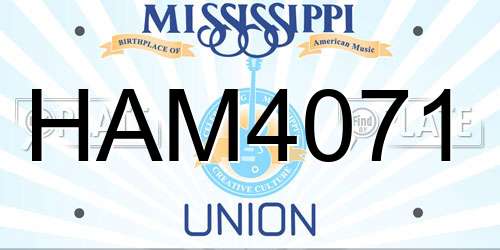 HAM4071 Mississippi License Plate