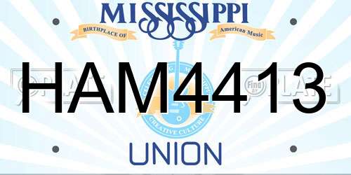 HAM4413 Mississippi License Plate