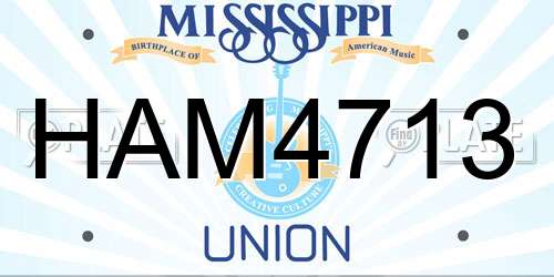 HAM4713 Mississippi License Plate