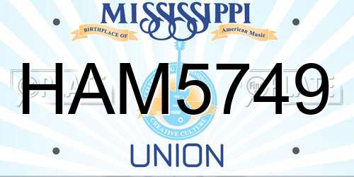 HAM5749 Mississippi License Plate