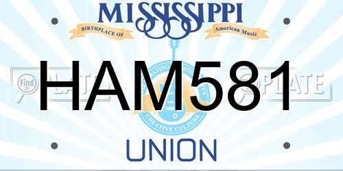 HAM581 Mississippi License Plate