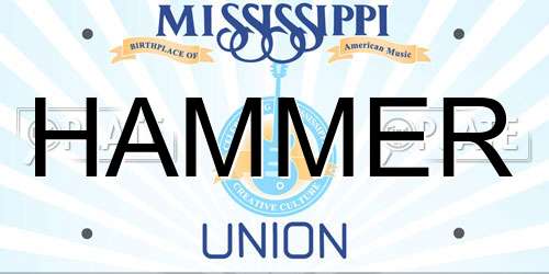 HAMMER Mississippi License Plate