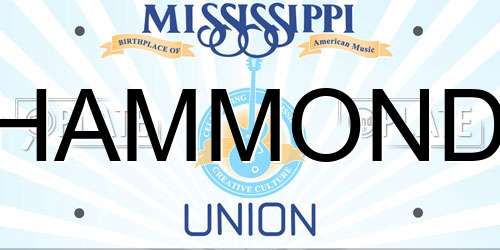 HAMMOND Mississippi License Plate