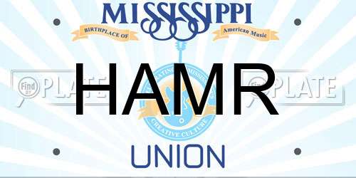 HAMR Mississippi License Plate