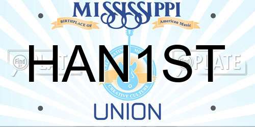 HAN1ST Mississippi License Plate