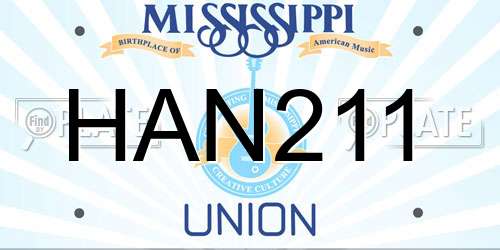 HAN211 Mississippi License Plate