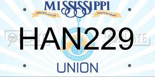 HAN229 Mississippi License Plate