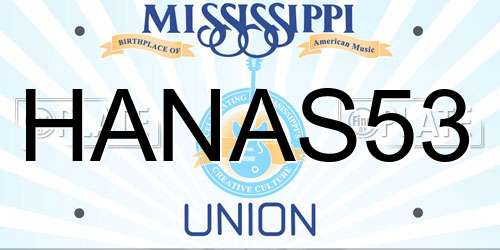HANAS53 Mississippi License Plate