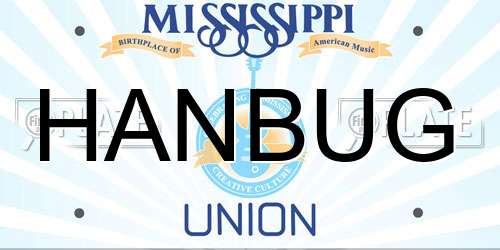 HANBUG Mississippi License Plate