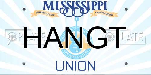 HANGT Mississippi License Plate