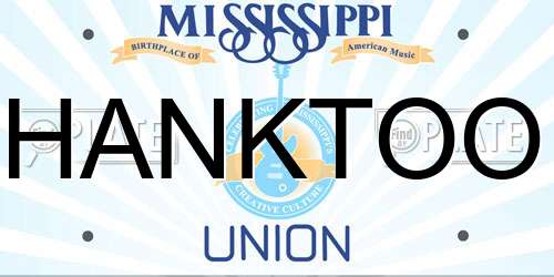 HANKTOO Mississippi License Plate